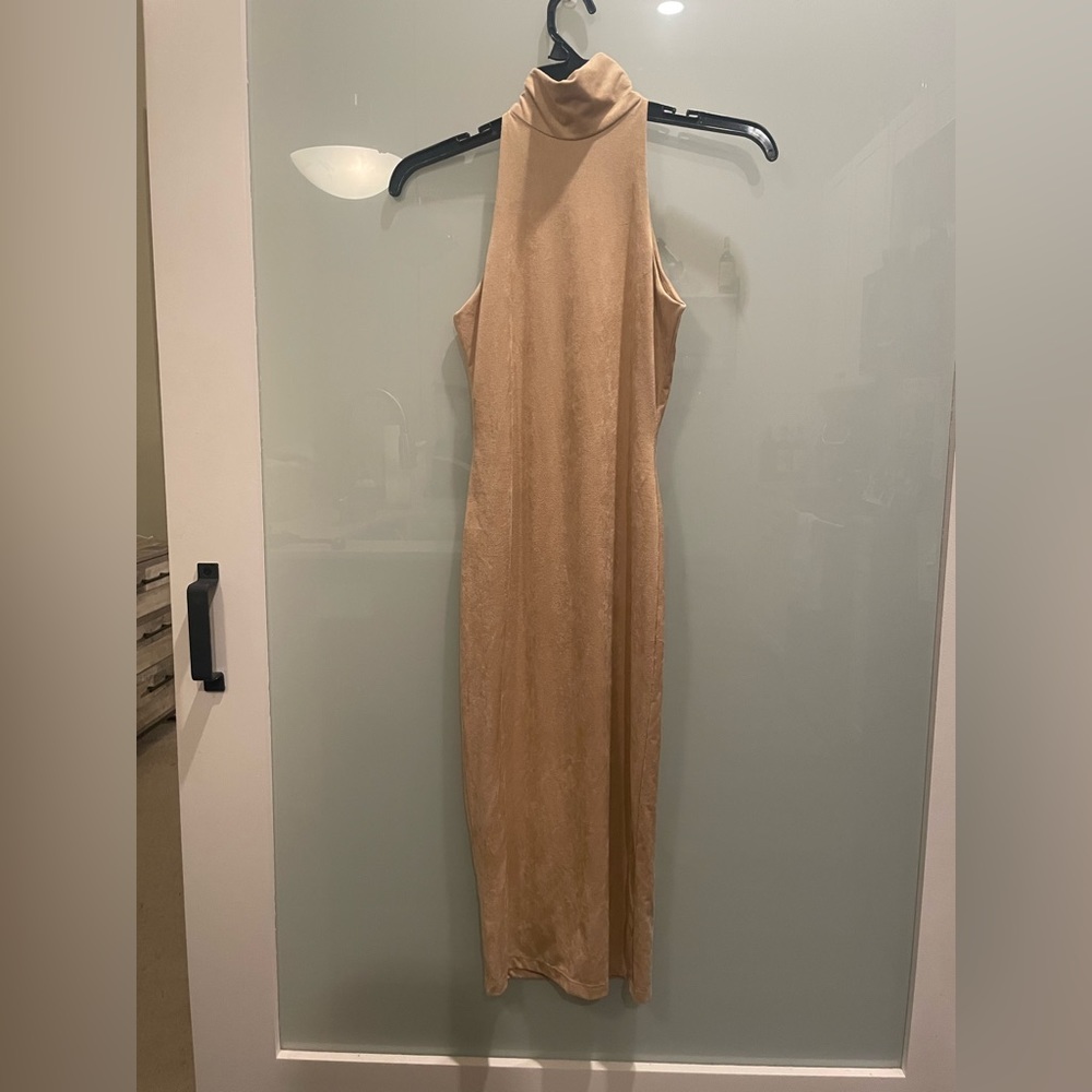 LUX LA tan suede midi dress